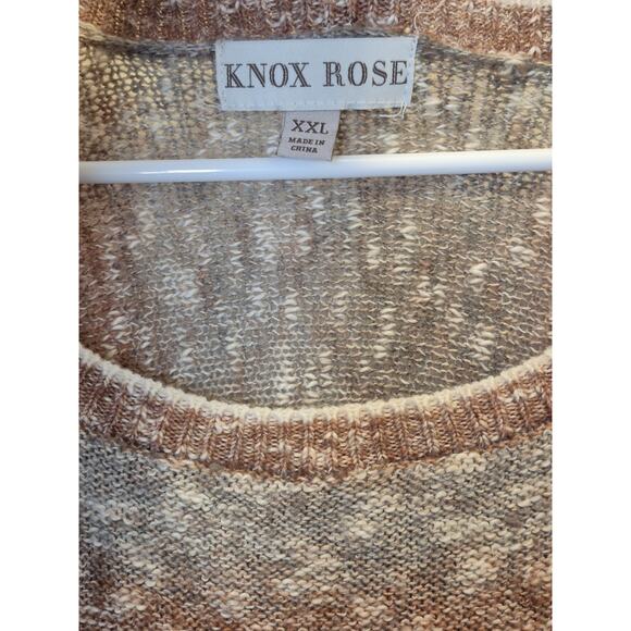 Knox Rose Oversized Tunic Women's XXL Striped Knit Sweater With Stitched Details - Picture 5 of 8